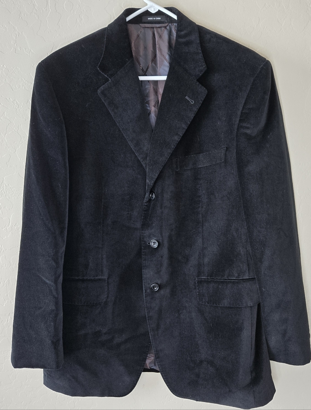 Sean John Blazer Men Size 40R Black Purple Label Velvet Sport Coat Jacket Luxury